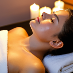 Relaxing Mini Facial**

"A serene spa setting, soft lighting, a fully clothed woman lying on a treatment table receiving a gentle facial application with a fan brush, appropriate attire, safe for work, perfect anatomy, natural proportions, focus on relaxation, candles, and a calming atmosphere, modest setting, professional photography, high quality."

**