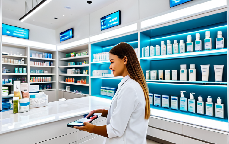 피부관리사의 정기 교육 세미나 참석 이유 - "An esthetician in a clean, modern treatment room, consulting with a client about skincare concerns,...