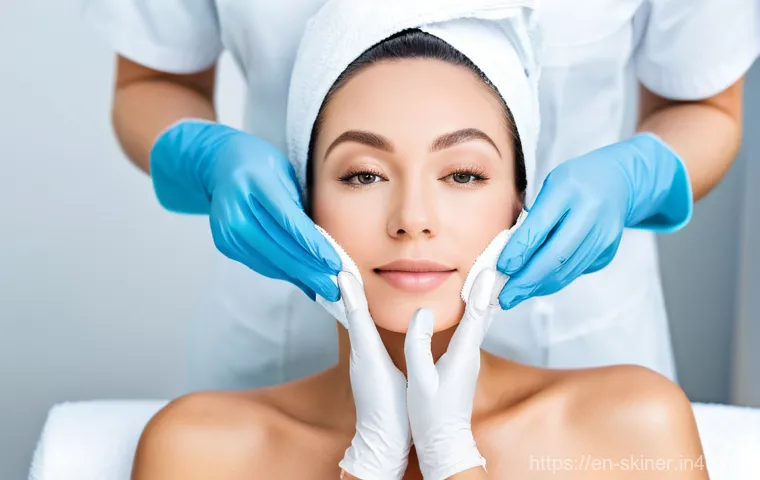 피부관리사로서의 자기계발 팁 - **Prompt:** A professional and confident female esthetician in her late 20s to early 30s, wearing cl...