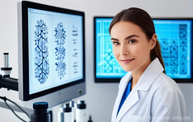 피부관리사의 필수 서적 추천 - The Science of Radiant Skin**

"A highly focused esthetician, dressed in a professional, modern lab ...