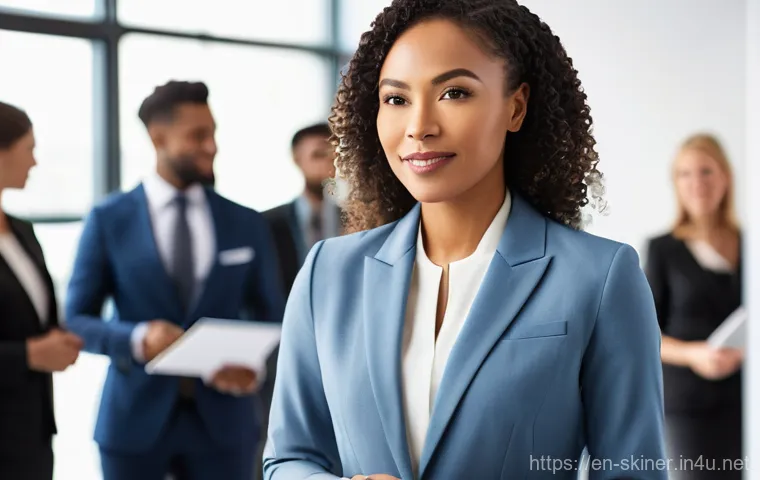 피부관리사 경력직 이직 성공 사례 - **Prompt:** A diverse group of estheticians, both male and female, are engaged in a dynamic, hands-o...