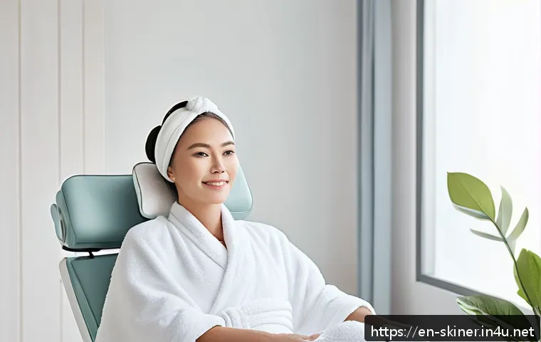 피부관리사 경력 개발 계획 세우기 - A professional esthetician in a modern, bright skincare studio gently performing a facial treatment ...